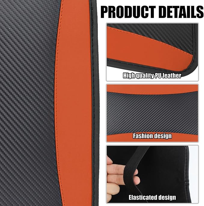 Hovom Car Center Console Cover, 12.72"×7.15" Leather Armrest Cover for Cars, Stylish Auto Armrest Cushion Pad, Anti-Scratch Vehicle Arm Rest Protector, Universal Interior Car Accessories (Orange)