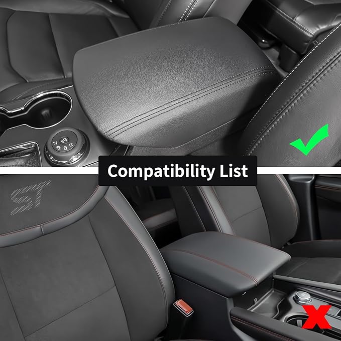 GIANT PANDA Custom Fit Center Console Cover Armrest Cover for 2011-2019 Ford Explorer,Waterproof Leather Middle Console Cover - Full Protection - Black