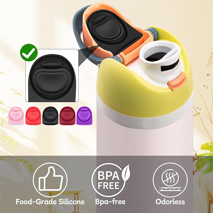 Replacement Seal Stopper Compatible with Owala FreeSip 16oz,5 Pcs Water Bottle Top Gasket Lid for Owala 16/19/24/32/40oz Seal Mouth Cap Silicone Stopper Parts Insert Accessories