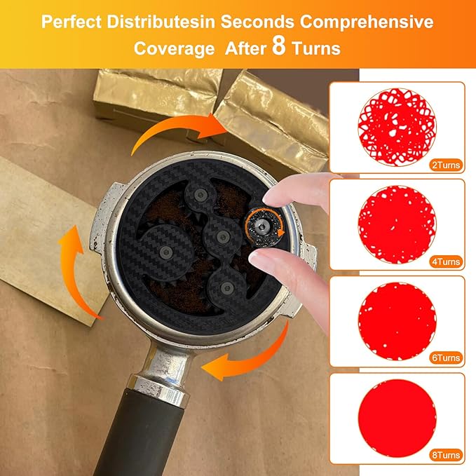 BIRIYANI WDT Tool Espresso V3-58MM Espresso Distribution Tool, Geared Spinning Espresso Needle Stirrer, Espresso Accessories