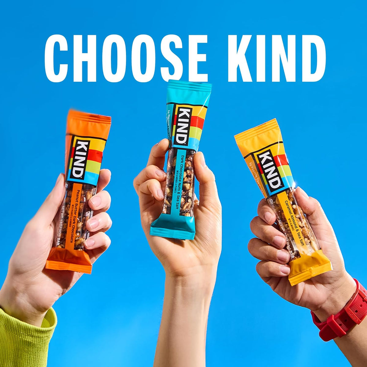 KIND Healthy Snacks Bars Variety Pack, Gluten Free, Low Sugar, High Fiber Snacks, Dark Chocolate Nuts & Sea Salt, Peanut Butter Dark Chocolate, Caramel Almond & Sea Salt, 6-7g Protein, 12 Count