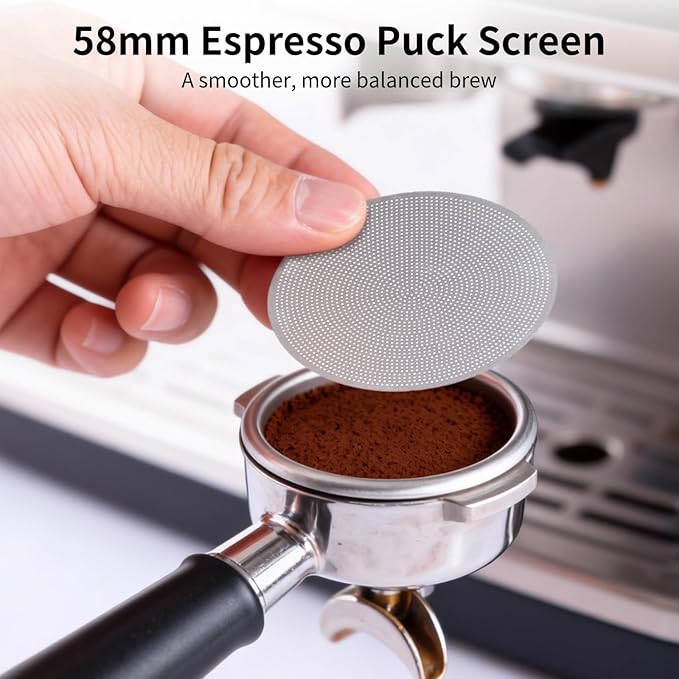 3 Pcs 58mm Espresso Puck Screen - 0.2mm Ultra Thin Espresso Puck, Stainless Steel Reusable Coffee Filter, Compatible with Espresso Machine 58mm Portafilter Basket