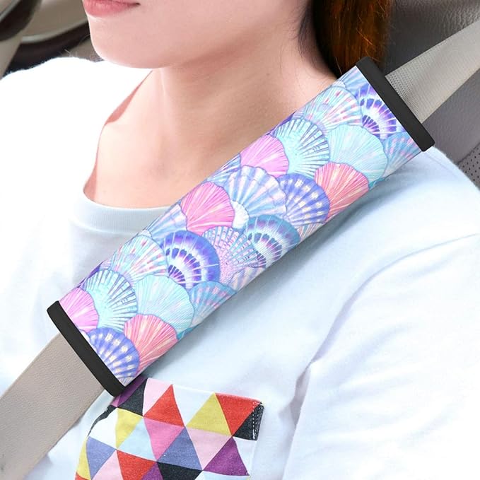Mermaid Steering Wheel Cover Elastic Non-Slip Car Steering Wheel Covers with Seat Belt Shoulder Pad for Women Men
