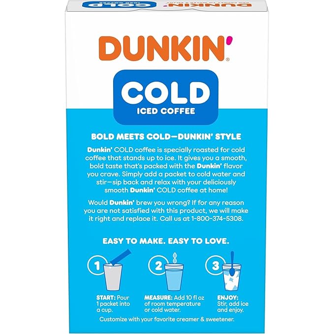 Dunkin' Cold Coffee Packet, 1.02 oz., 6/Box (8133401632)