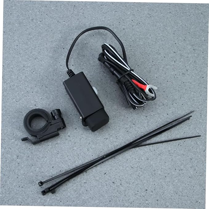 Alipis USB Car Charger Motorcycle USB Socket 18awgx2c Cable Abs Material Led Indicator