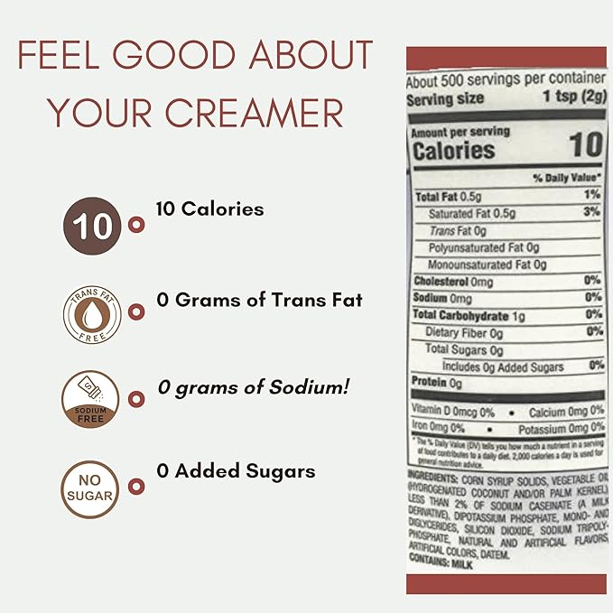 Bordens Original Cremora Coffee Creamer - Non Dairy Creamer Powder - Gluten Free - Cholesterol Free - 35.3 oz (Pack of 1) - Includes 200 Coffee Stirrers