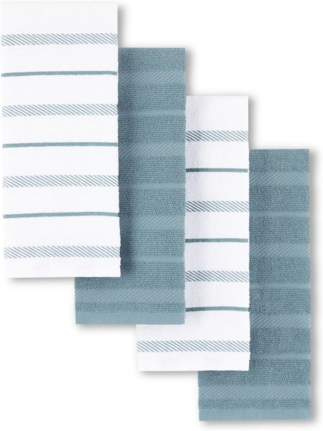 KitchenAid Albany Kitchen Towel 4-Pack Set, Milkshake Tan/White, 16"x26"
