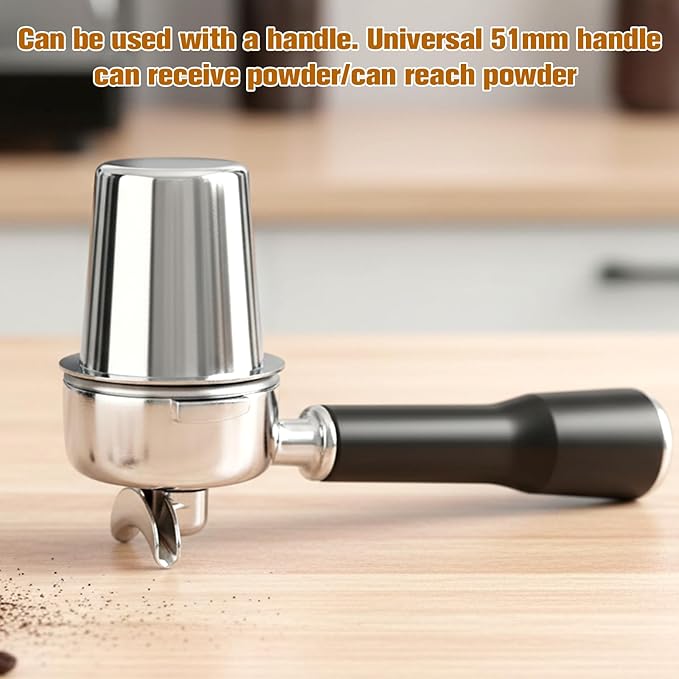 Coffee Dosing Cup 51mm Stainless Steel Coffee Bean Dosing Cup Coffees Grinder Powder Cups Feeder Part Coffees Machine Accessories