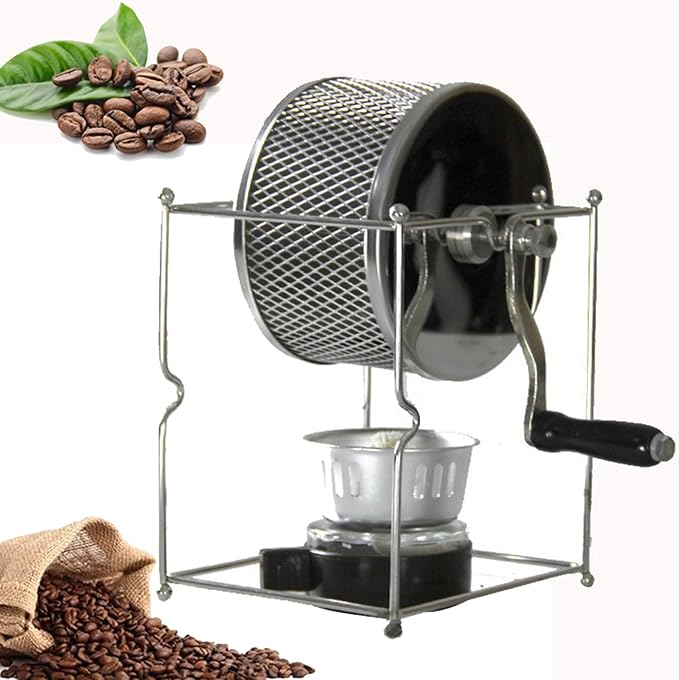 Coffee Roaster Machine for Home Use, Coffee Bean Roaster, Peanut Bean Roasting Machine with Stainless Steel Rollers with Handle, Small Roller Roaster for Coffee Lovers, DIY Enthusiasts