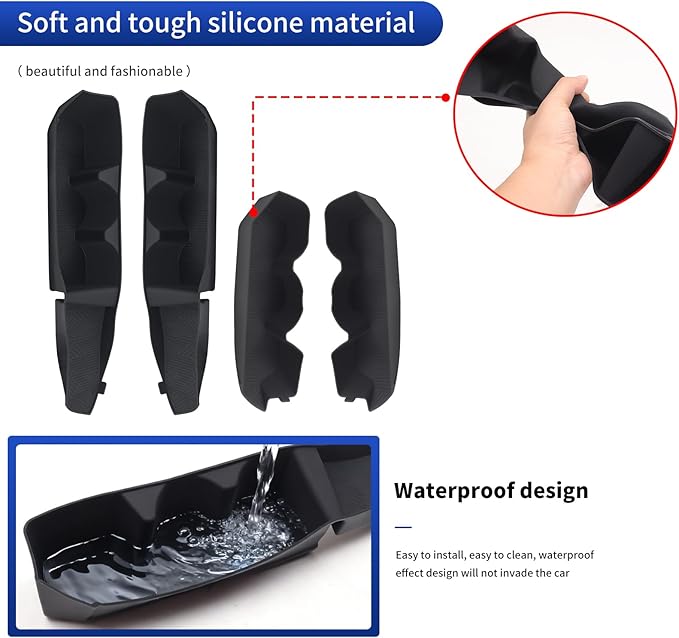 Car Door Lower Storage Box for 2024 2025 2026 Toyota 4runner & Tacoma Car Door Pocket Tray Silicone Storage Bag Interior Modification Accessories (Car Door Lower Storage Box)