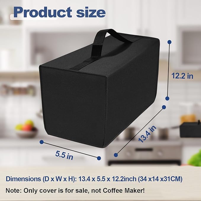 Dust cover for Keurig Single Serve K-Cup Pod Coffee Maker, Heavy Duty Waterproof Coffee Machine Cover for Keurig K-Express, K-Mini and K-Iced Single Serve K-Cup Pod Coffee Maker (Black)