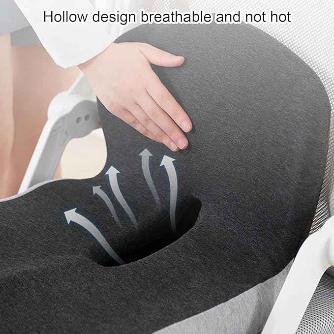 Car Seat Cushion for Long Driving, Ergonomic Memory Foam Seat Cushion, Car Seat Cushion for Back Pain and Lumbar Support Non Slip and Easy Clean for Driving Gaming Chair and Travel A Blue