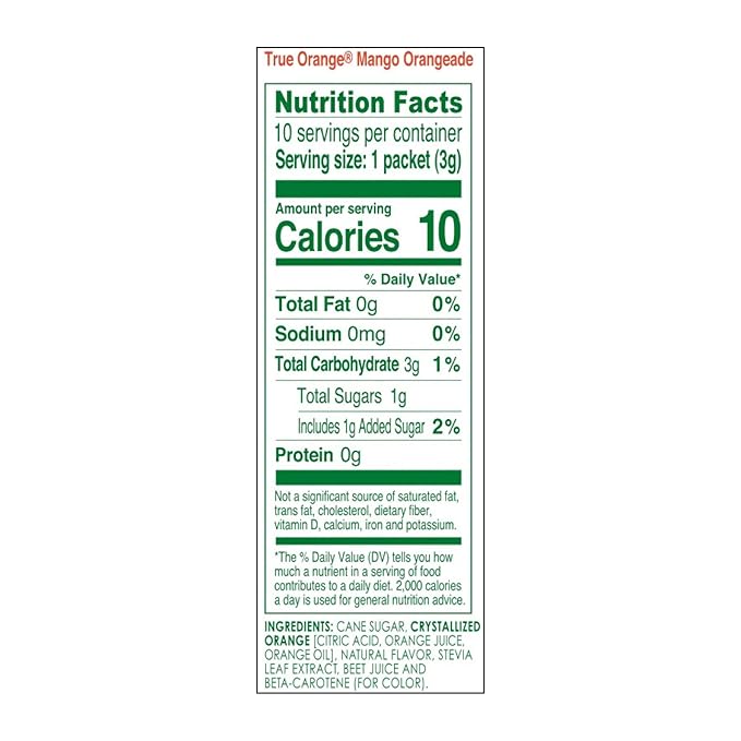 True Citrus Orange, Mango, 1.06 oz, (Pack of 10, 0.11 oz each)