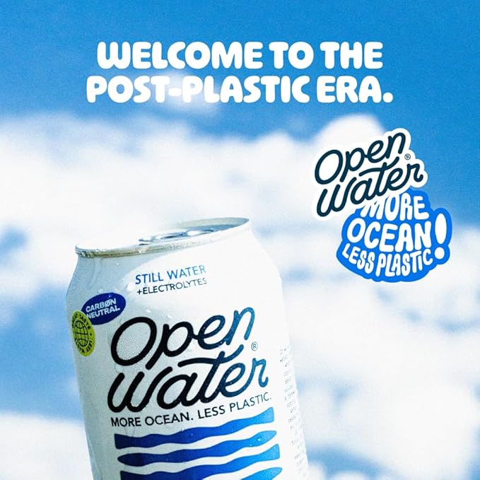 Open Water Still 16oz Tallgirl (3 cases, 36 cans) - Sustainable Aluminum Canned Still Water With Electrolytes - 7.0 pH Balanced BPA-Free Ultra-Purified Water