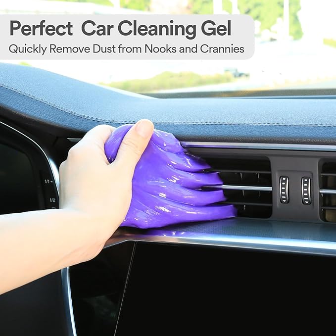 PULIDIKI Car Cleaning Gel Purple and Car Cleaning Putty Orange Bundle