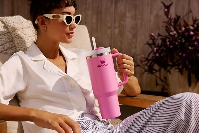 STANLEY Quencher H2.0 Tumbler with Handle and Straw 20 oz | Flowstate 3-Position Lid | Cup Holder Compatible for Travel | Insulated Stainless Steel Cup | BPA-Free | Slate Blue Drift