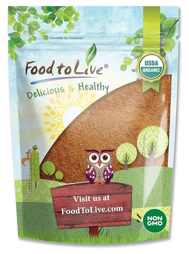 Food to Live Organic Cocoa Powder, 1 Pound Natural, Unsweetened, Non-Dutched, Non-GMO, Kosher, Sirtfood, Bulk