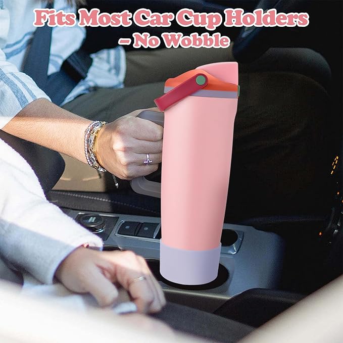 2PCS Silicone Boots for Owala 30oz & 40oz FreeSip Sway Bottles & Tumblers – Non-Slip, Scratch-Resistant, Stability Enhancer for Owala Accessories (Taro Purple)