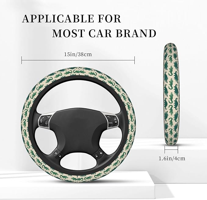 Funny Baby Alligator Universal Fit Steering Wheel Cover for Car, Truck, and SUV, Durable Steering Wheel Protection