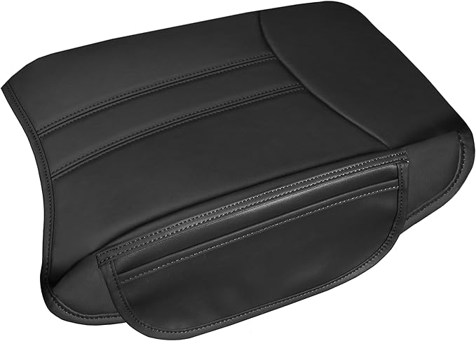 SENSHINE Armrest Cover for Honda Pilot Accessories 2023 2024 2025 2026 Center Console Cover Anti-Scratch Leather Armrest Protector Middle Console Pad with Side Pockets for Honda Pilot (Black Stitch)