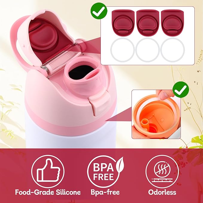 3 Sets Replacement Seal Stopper and O Ring Gasket Compatible with Owala FreeSip 24oz 32oz,Water Bottle Lid Insert Cap Rubber Seal Parts for Owala 16/19/24/32/40oz Mouth Piece Accessories Z3K5