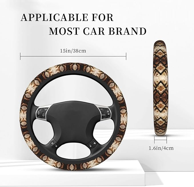 Snakes Pattern Universal Fit Steering Wheel Cover for Car, Truck, and SUV, Durable Steering Wheel Protection