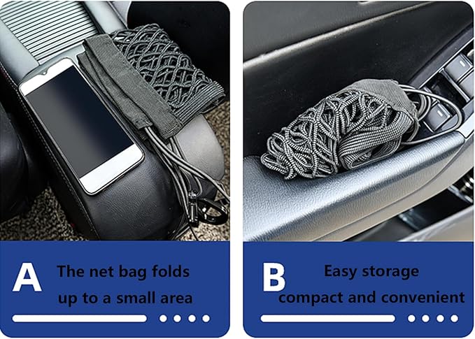 Car Mesh Organizer for Honda Ridgeline 2005-2025 YD/YK,Seat Back Net Bag,Barrier of Backseat Pet Kids,Cargo Tissue Purse Holder,Driver Storage Elastic Netting Pouch,B-Small