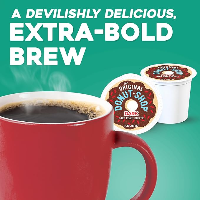 The Original Donut Shop Dark Coffee, Keurig Single-Serve K-Cup Pods, Dark Roast, 96 Count