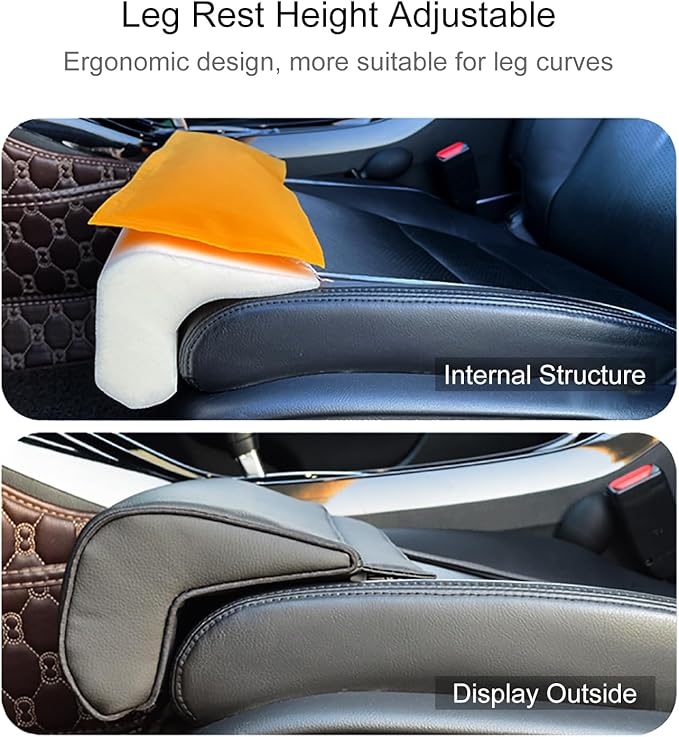 Car Leg Extender Leg Support Cushion for Car Driver Seat Office Chair, Universal Car Seat Extender Pad Leg Support Pillow for Cars Buses Trains Office Home (Beige)