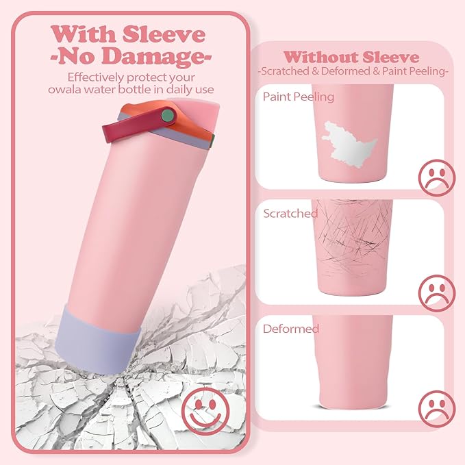 2PCS Silicone Boots for Owala 30oz & 40oz FreeSip Sway Bottles & Tumblers – Non-Slip, Scratch-Resistant, Stability Enhancer for Owala Accessories (Taro Purple)
