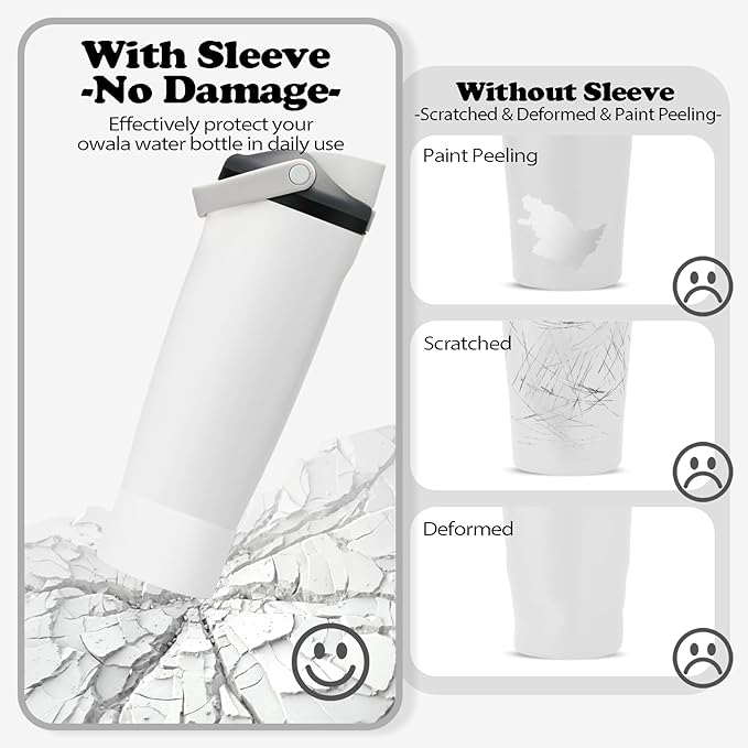 2PCS Silicone Boots for Owala 30oz & 40oz FreeSip Sway Bottles & Tumblers – Non-Slip, Scratch-Resistant, Stability Enhancer for Owala Accessories (Sleek)