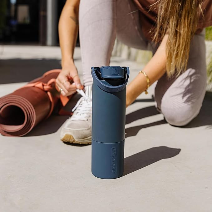 BrüMate Rise 35oz Water Bottle With 100% Leakproof Covered Silicone Straw | Insulated Stainless Steel Water Bottle With Removable Straw | Fast Flow | Soft Sip Silicone Spout | BPA-Free (Violet Crush)