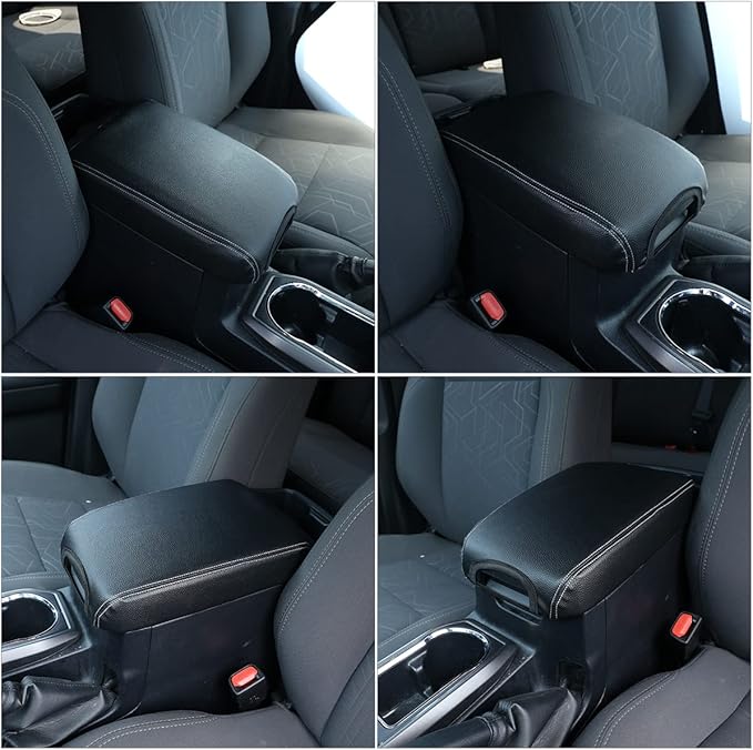 CHEAYAR Leather Car Auto Center Console Armrest Cushion for Toyota Tacoma Accessories 2016-2018 2019 2020 American Flag (Black-Leather)