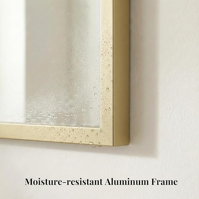 60"x30" Gold Bathroom Mirror for Wall, Metal Framed Large Vanity Mirror Over Double Sink, Full Length Body Mirror, Modern Decor, Flush Mount