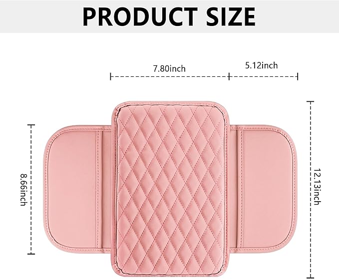 Car Center Console Cover for Hummer H2 2003-2009, Car Armrest Cover Cushion Arm Rest Cover Auto Interior Arm Rest Seat Box Pad Accessories,Pink