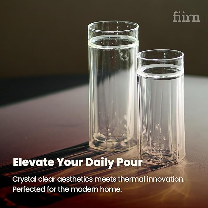 Kide Glass, Crystal Clear, 420ml Capacity, Double Wall