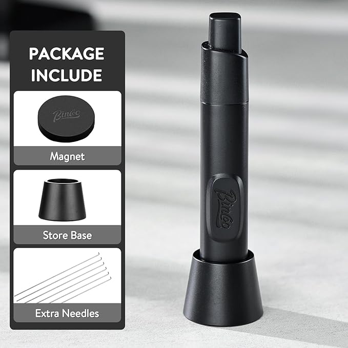 Retractable WDT Tool Espresso Distribution Tool - Espresso Stirrer Magnetic Coffee Distributor for Barista with Storage Stand & Extra 6 Needles Replacement(Black)