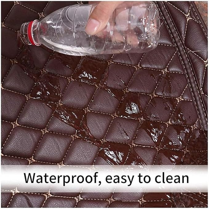 Custom Car Mats All Weather Fit Automotive Floor Mats PU Leather Protector Mat for Most Sedan, SUV, Truck Floor Mats (Black and Orange Side)