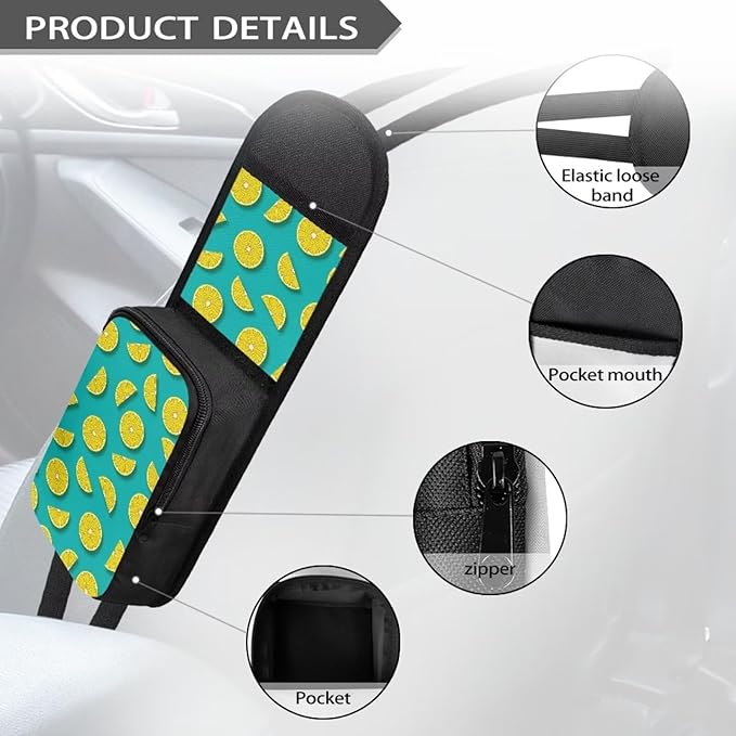 Lemon Car Seat Storage Pouch for Women Front Seat Side Hanging Bag Car Organizer Pocket for Purse Wallet Phone Card,Easy Install