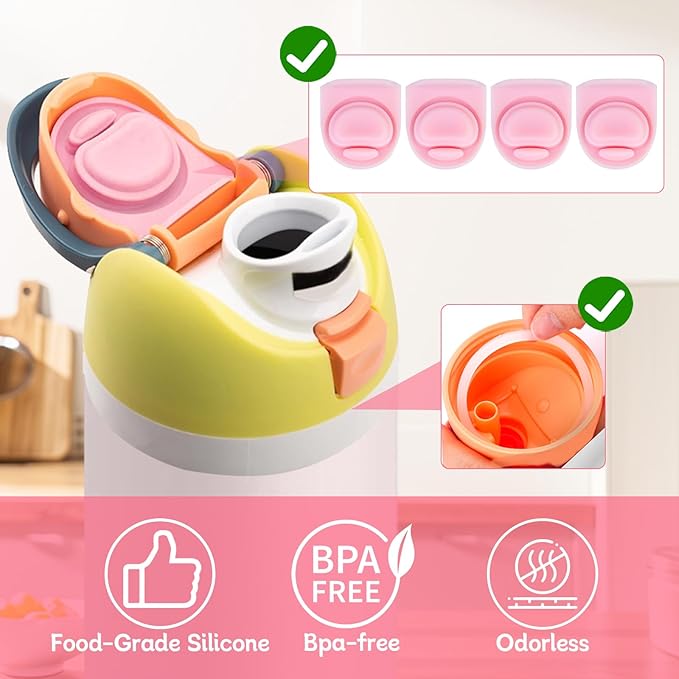 4 Sets Replacement Seal Gasket Stoppers for Owala Freesip Cap Mouth,Silicone O Sealing Ring Parts Water Bottle Top Lid Accessories for Owala Freesip 16/19/24/32/40oz 4p1-a02