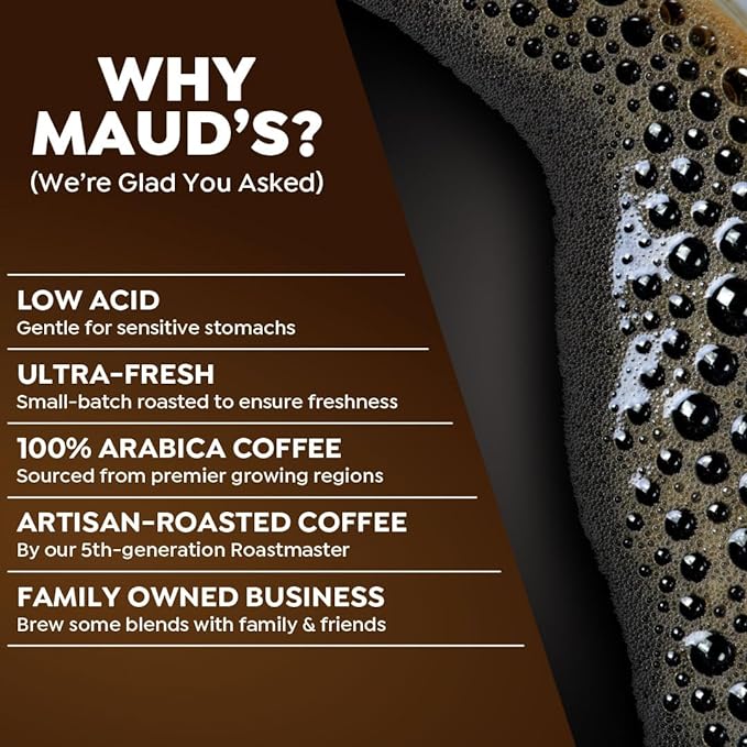 Maud's Dark Roast Coffee Pods, 18ct, Single Serve Pods – 100% Arabica Coffee, Compatible with Keurig K Cups Maker