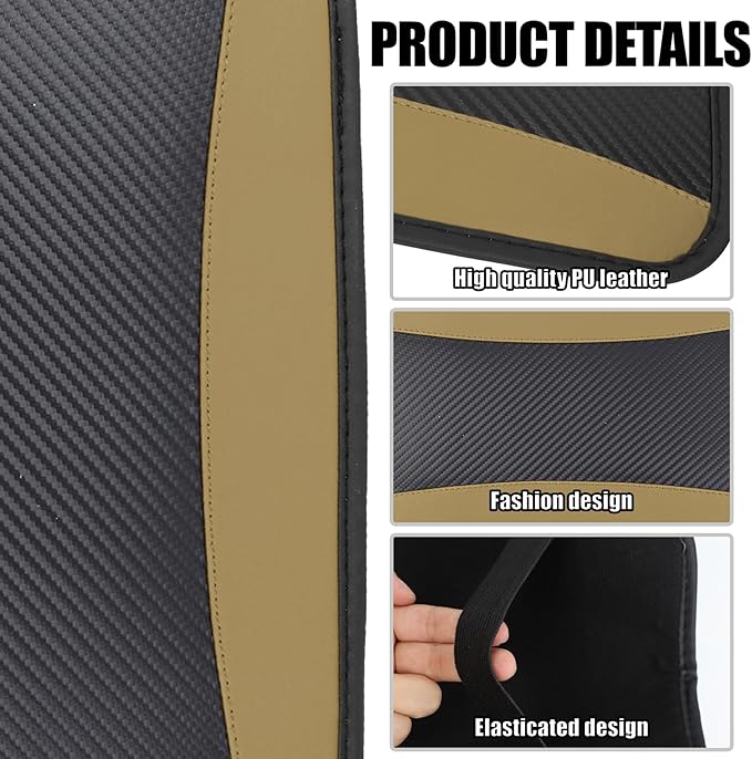 Hovom Car Center Console Cover, 12.72"×7.15" Leather Armrest Cover for Cars, Stylish Auto Armrest Cushion Pad, Anti-Scratch Vehicle Arm Rest Protector, Universal Interior Car Accessories (Beige)