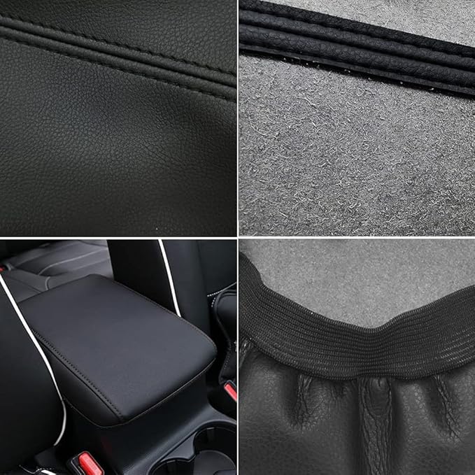 Auprite Center Console Cover for Mazda CX5 2018-2025, Auto Center Console Cover Pad Leather Car Armrest Seat Box Cover Protector for Mazda CX5 Accessories (Black with Black Stitches)