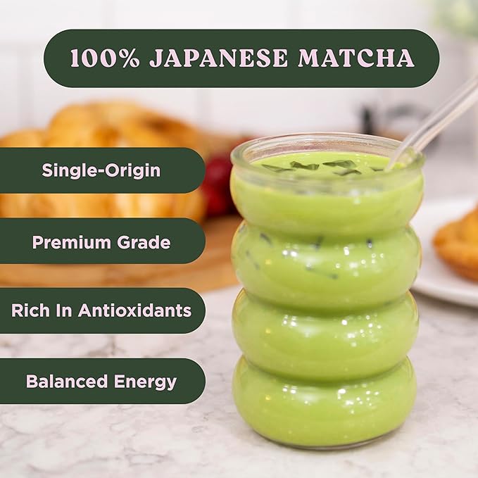 The Harmony Matcha Lavender (7.05oz Bag - 20 Servings) Premium Japanese Matcha Powder, Rich in Antioxidants & L-Theanine, Sweetened with Organic Sugar, No Preservatives