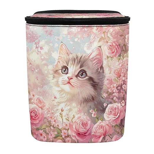DISNIMO Blossom Cat Car Trash Can Easy-to-Install Car Accessory Interior, Leak-Proof Car Garbage Can Bin Organizer Storage Bag for the Back Seat of Any Cars, Sedans, SUVs & Trucks