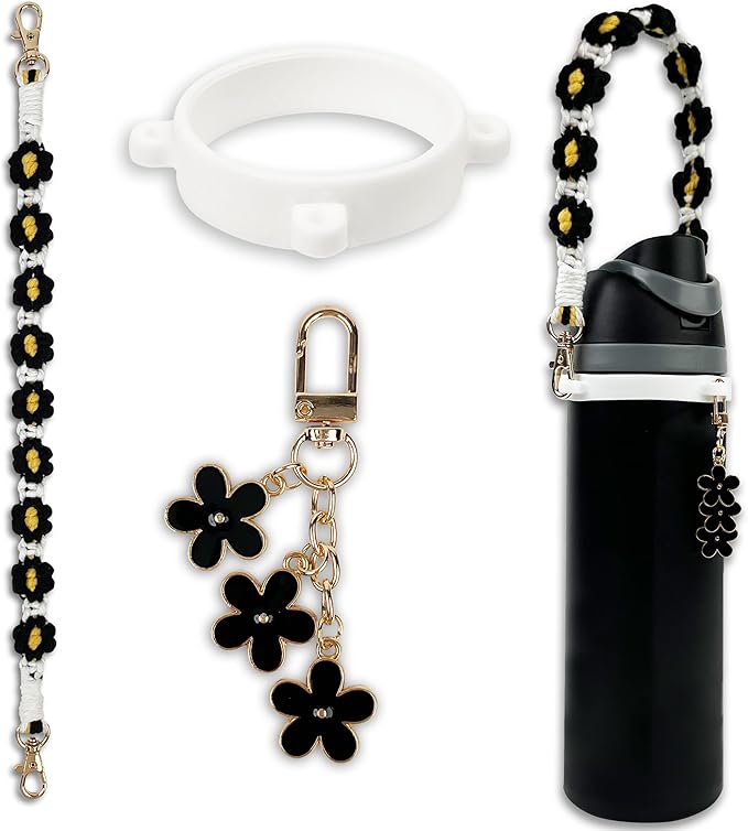 Handle Strap and Charm Set for Owala Water Bottle 24 oz, 32 oz, 40 oz, Owala Kids, Owala Coffee Tumbler, Owala FreeSip – Includes Handle Strap, for Owala Accessories & Stanley Cup Accessories