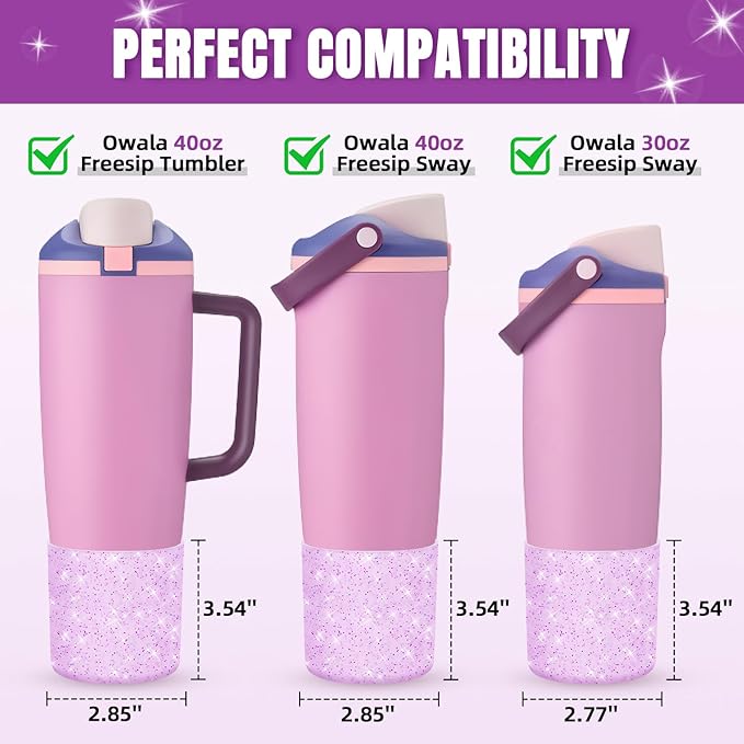 Silicone Higher Boot Compatible with Owala 30oz & 40oz FreeSip Sway Bottles & Tumblers, Large Protection Anti-Slip Bottom Cover Sleeve for Freesip Sway Tumbler and Bottle