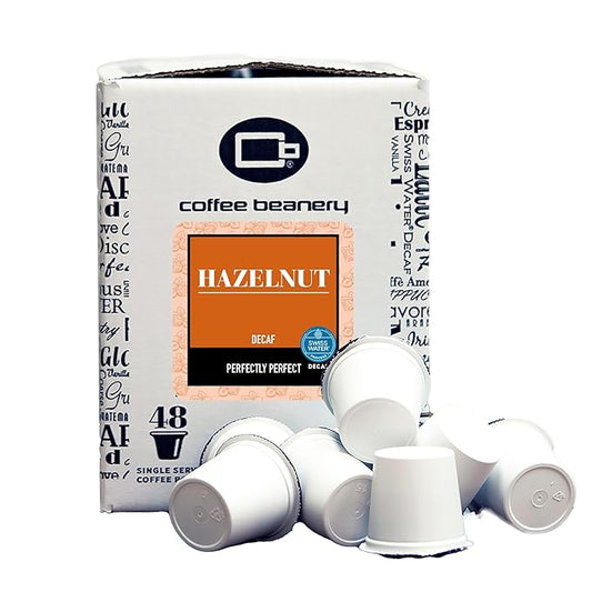 Hazelnut Decaf Coffee Pods by Coffee Beanery | 192ct Bulk Flavored Decaf Coffee Pods Medium Roast Coffee