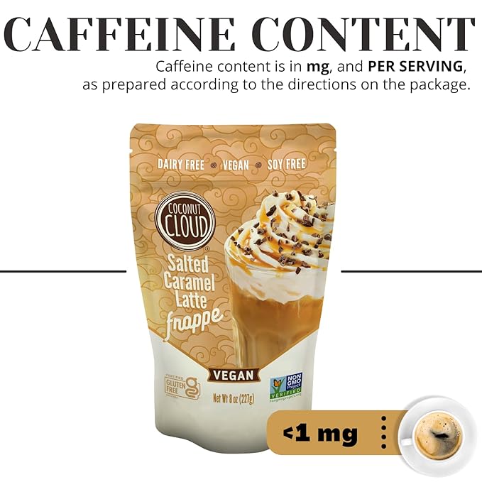 Coconut Cloud Frappe: Dairy-Free Salted Caramel Latte | Frozen Blended Iced Drink | Easy to Make, Enjoy your Favorite Coffee House Drink at Home (Vegan,Gluten-Free,Natural, Delicious, Creamy), Makes 6