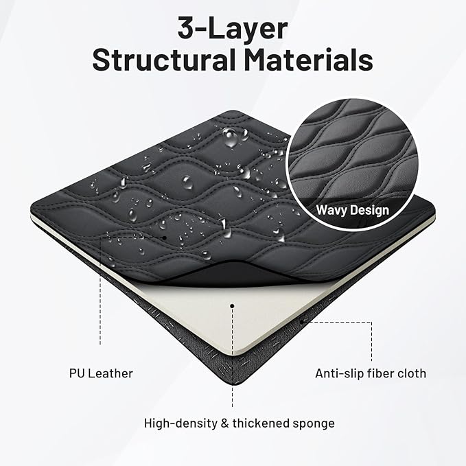 Autorder Center Console Cover for 2022-2025 2026 Hyundai Santa Cruz Accessories Armrest Cushion Cover Nappa Leather Middle Console Covers Anti-scratch Cushion Pad with Pockets Storage Bag